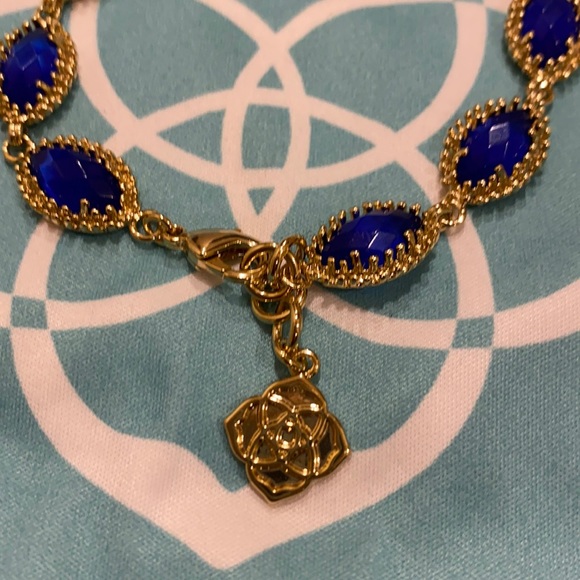 Kendra Scott Jana Cobalt Blue Stones & Gold Bracelet - Picture 3 of 10